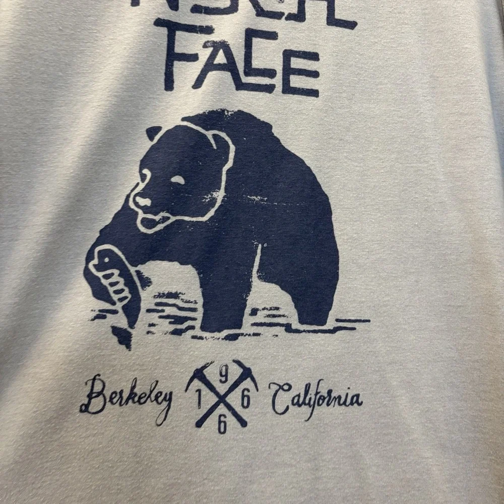 The‎ North Face Mens L T-Shirt Gray Graphic Berkeley California Bear Slim Fit